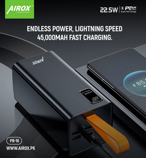 Airox PB-16 Power Bank – 45,000mAh High-Capacity