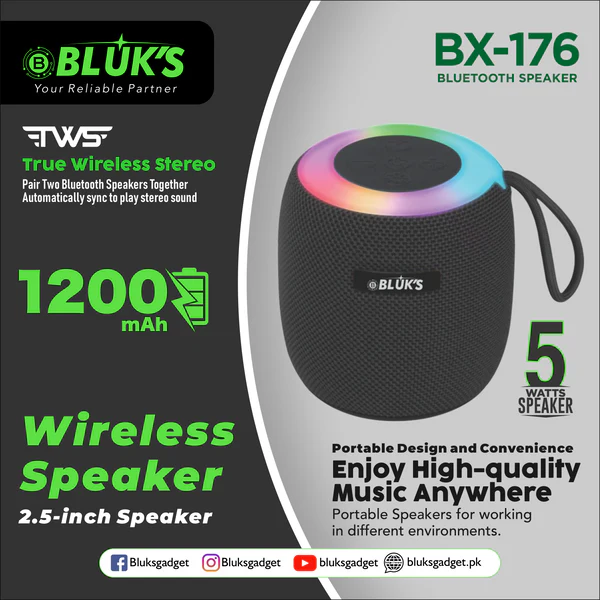 BLUKS BX-176 Wireless Speaker 2.5-inch Speaker