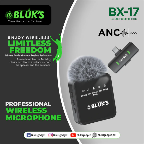 BLUK'S BX-17 | Lavaliere Collar Wireless ANC Mic