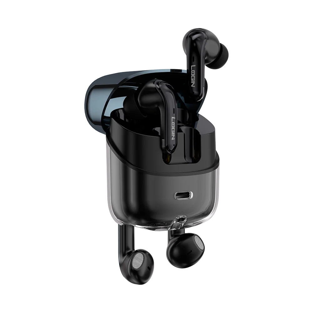 LOGIN L-215 Dual Earbuds | Wireless Bluetooth 5.3 Earphones with Deep Bass & Noise Cancellation
