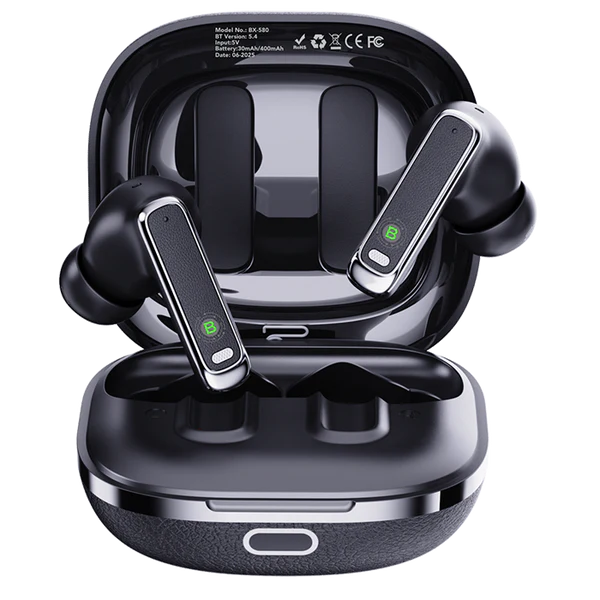 BLUKS BX-580 Wireless Headset | Quad-Mic ENC Noise Cancelling Bluetooth