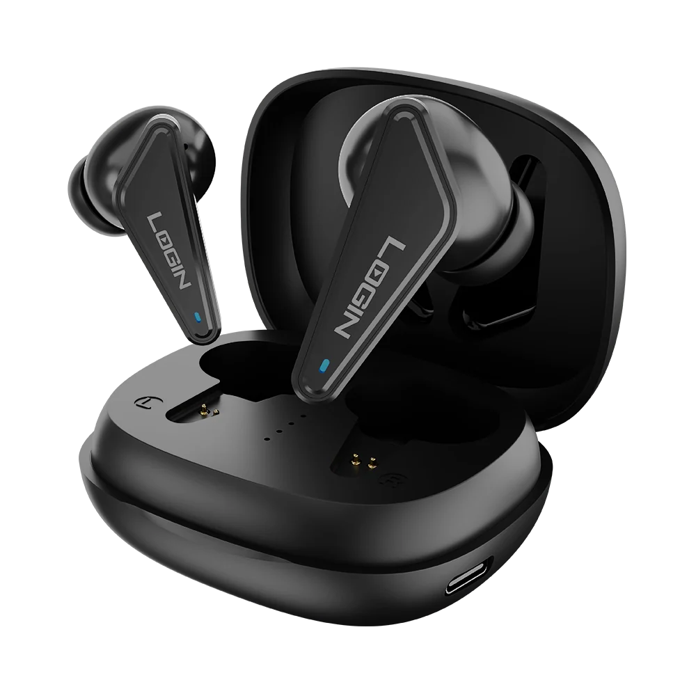 LOGIN L-202 Earbuds | Wireless Bluetooth 5.3 Earphones with Deep Bass & Noise Cancellation