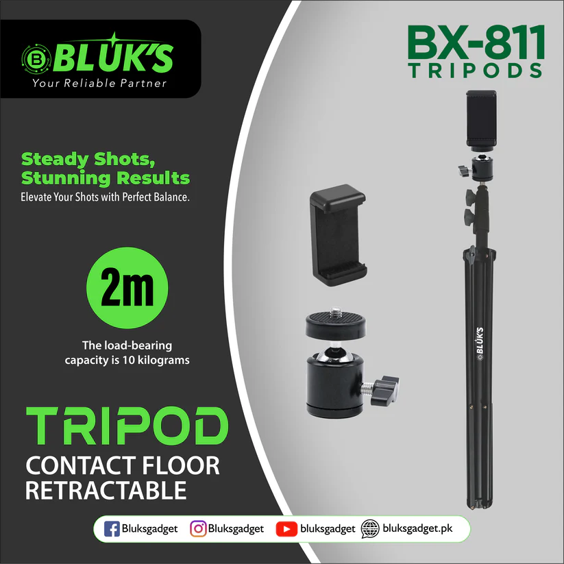Bluks BX-811 Tripod Contact Floor Retractable – 2 Meter