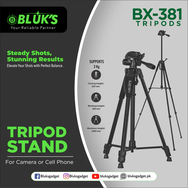 bluks BX-381 Camera/Camcorder Tripod
