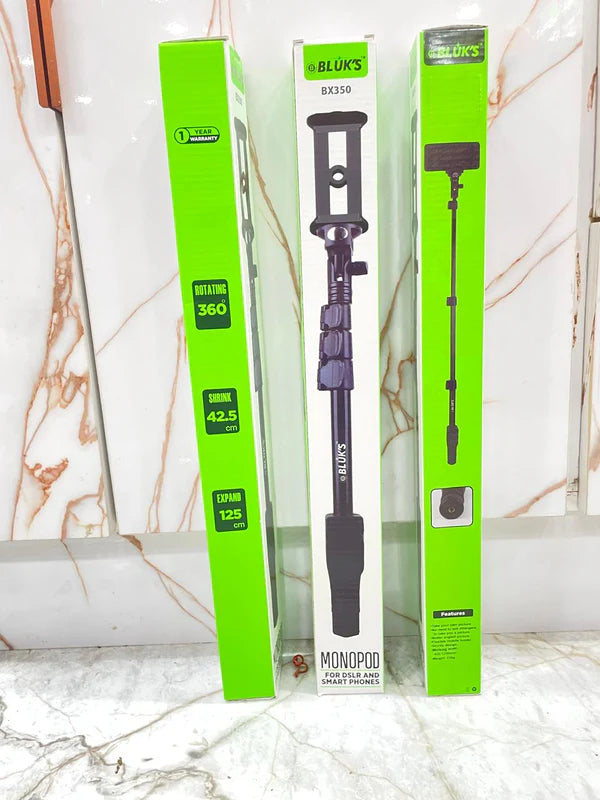 bluks BX-350 Extra Long 1700mm Selfie Stick + Monopod Stand