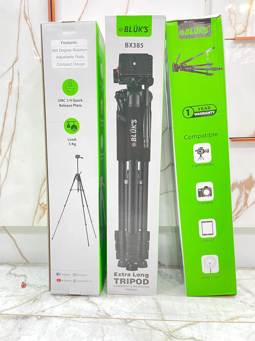 bluka BX-385 360° Tripod – Long Camcorder Tripod Stand