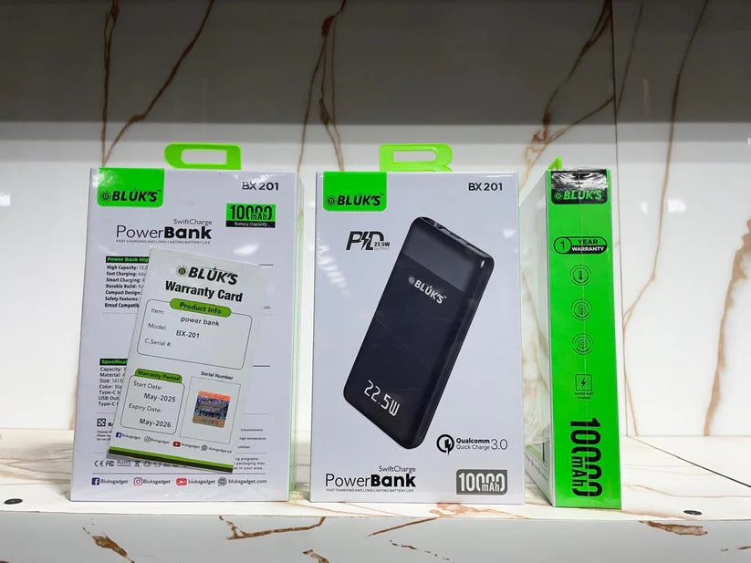 Bluks BX-201 Power Bank – 10000mAh Portable Charger