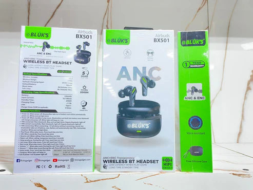 Bluks BX-501 AirBuds ENC & ANC | Extreme Sound