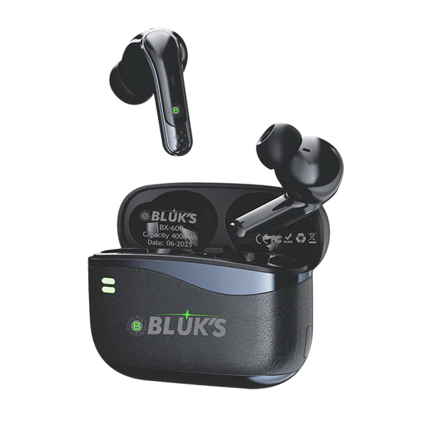 Bluks BX-600 Quad-Mic ANC + ENC AirBuds with 2.4G Dongle