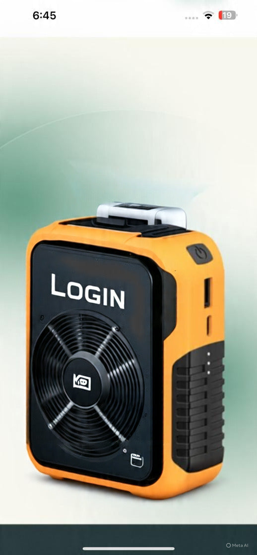 LOGIN LT-P1 Cooling Fan Power Bank | 10000mAh Portable Charger with Built-in Cooling Fan