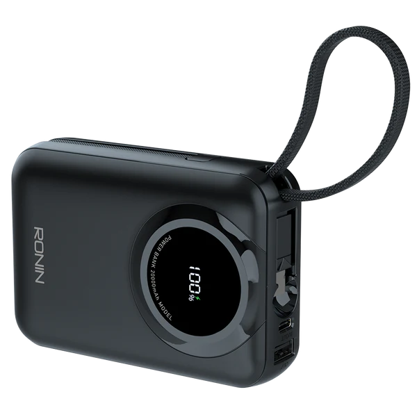 Ronin ZAPSTER | 20,000mAh Powerbank Type-C Cable output 35W | iOS Cable Output 27W