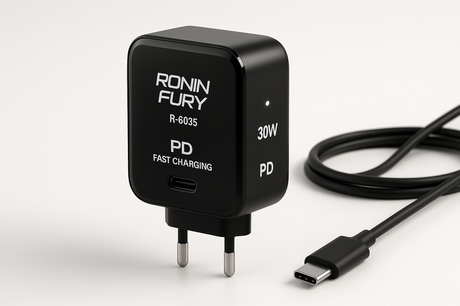 Ronin 30W Type-C Charger FURY | R-6035 Mobile Charger PD - Fast Charging